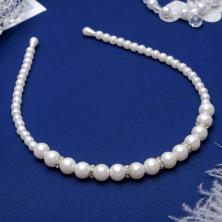 Ободок пластик  6мм "Жемчужный рай" арт.1507652 белый