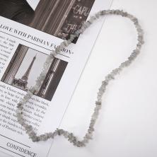 Бусины "Лабрадорит" крошка 4-7мм 40см арт.ИВ-1054 серый микс