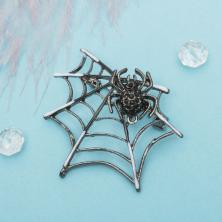 Брошь "Паук в паутине" 40*45мм арт.2291760 серебро/микс