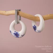Подвеска керамика "Бублик" 25мм арт.ИВ-1048 гжель (2шт)