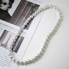 Бусины "Лава гальв" 8мм 38см ИВ-824 св.сереб (47б)