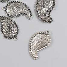 Подвеска "Бута с цветком"  18*35мм арт.9896248 серебро