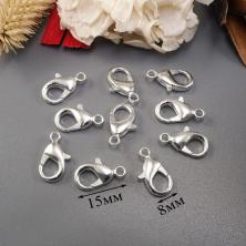 Карабин для бижутерии 15*8мм арт.ФУ-11827 серебро