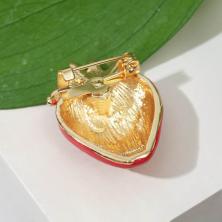 Брошь "Клубника" 20*25мм арт.7062806 золото/микс