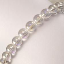 Бусины "Кварц"  8мм 37см арт.SF-7591 прозрач/перламутр (51бусина-37см)