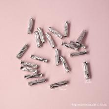 Бусины металл "Трубочки" 2*8мм арт.ИВ-1027 никель нерж.сталь (20шт)