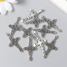 Подвеска "Крест" 21*38мм арт.9604924 серебро