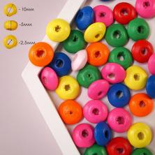 Бусины дерево 10*5мм арт.MG-B 116 ассорти (130шт)