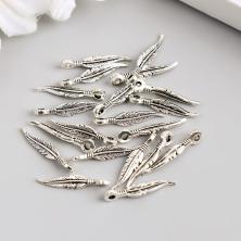 Подвеска "Перо" 3*15мм арт.5384976 серебро