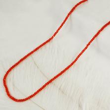 Бусины граненые на леске "Рондель" 3*2,5мм 39см арт.ФУ-10506 красный (145бусин)