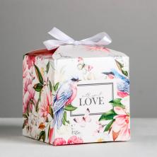 Коробка складная "Love" 12*12*12см арт.4967919