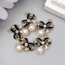 Подвеска "Бант с жемчугом" 18*22мм арт.3752257 золото