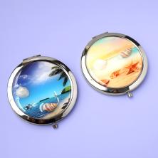 Зеркальце карманное "Пляж" 7см арт.ФУ-12001