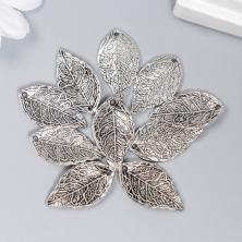 Подвеска "Лист" 15*26мм арт.5384607 серебро