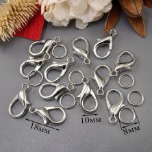 Карабин для бижутерии 18*10мм с кольцом арт.ФУ-11827