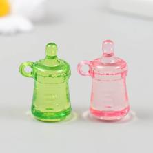 Подвеска акрил "Бутылочка" 34*17мм арт.9608723 ассорти (4шт)