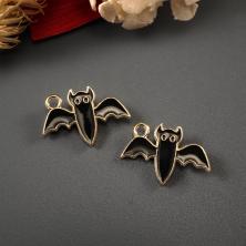 Подвеска "Летучая мышь" 20*15мм эмаль арт.ИВ-365 черный/золото