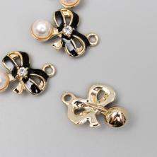 Подвеска "Бант с жемчугом" 18*22мм арт.3752257 золото