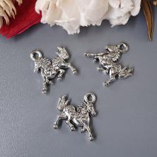 Подвеска двустронняя "Лошадь" 14*15мм арт.ИВ-674 серебро