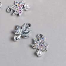 Подвеска "Кленовый лист" 13*18мм арт.9243368 серебро