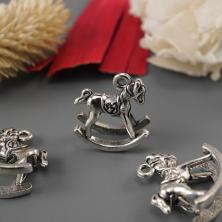 Подвеска "Лошадка качалка" 14*15мм арт.ИВ-499 серебро