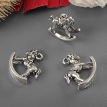 Подвеска "Лошадка качалка" 14*15мм арт.ИВ-499 серебро