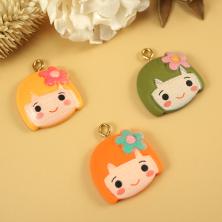 Подвеска акрил "Девочка" 20*20мм арт.7706067/1 ассорти