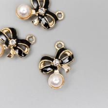 Подвеска "Бант с жемчугом" 18*22мм арт.3752257 золото