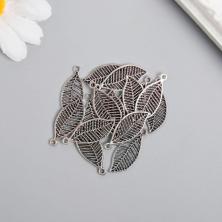 Подвеска "Лист" 27*11мм арт.9241871 серебро