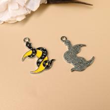 Подвеска "Змея и месяц" 18,5*28,5мм эмаль арт.ИВ-342 микс/серебро
