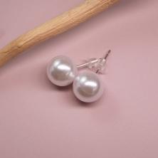 Серьги-гвоздики "Жемчужинки" d-10мм арт.4451003/1 белый