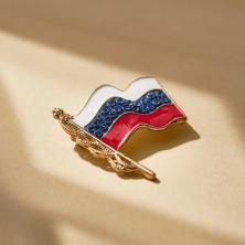 Брошь "Флаг России" 40*30мм арт.5330675 микс/золото