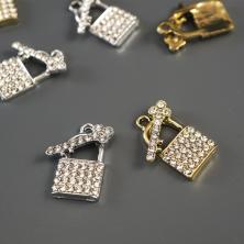 Подвеска "Замочек с ключиком" 15*19мм арт. 9418761 золото/серебро