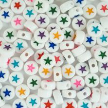 Бусины акрил "Звездочки" 7*4мм арт.SF-7263 белый/микс (50гр)