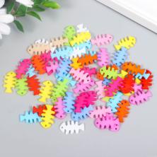 Подвеска пластик "Рыба-скелетик" 12*22мм арт.9095769 ассорти (60шт)