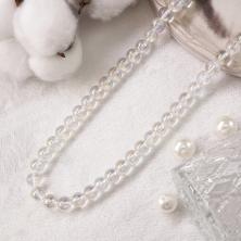 Бусины "Кварц"  8мм 37см арт.SF-7591 прозрач/перламутр (51бусина-37см)